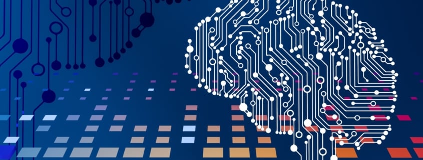 a computer circuit board with a brain on it